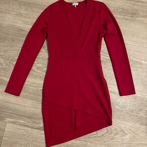 Toni Elegant Red Long Sleeve Dress Size S